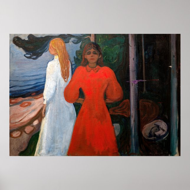 Edvard Munch - rot und weiß Poster (Vorne)