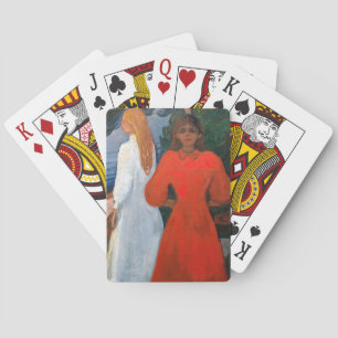 Edvard Munch - rot und weiß Spielkarten