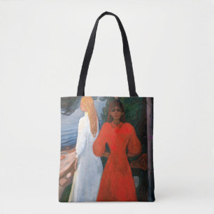 Edvard Munch - rot und weiß Tasche