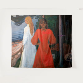 Edvard Munch - rot und weiß Wandteppich