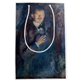 Edvard Munch - Selbstportrait mit Zigarette Mittlere Geschenktüte