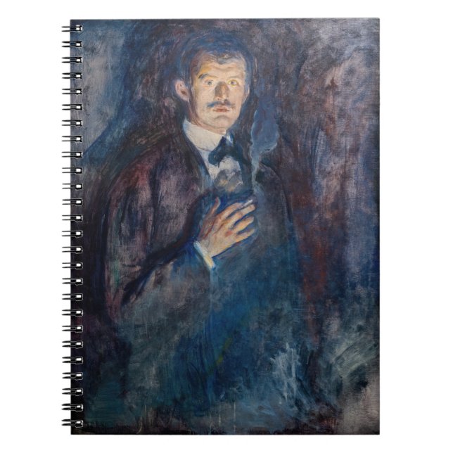 Edvard Munch - Selbstportrait mit Zigarette Notizblock (Vorderseite)