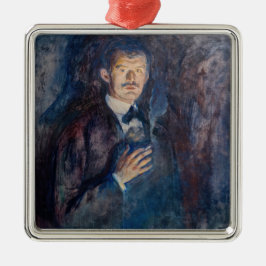 Edvard Munch - Selbstportrait mit Zigarette Ornament Aus Metall