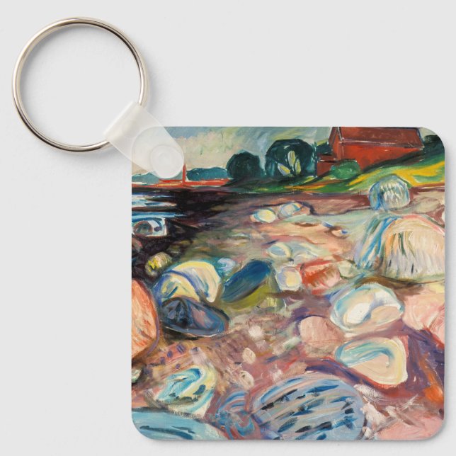 Edvard Munch - Shopping mit Red House Schlüsselanhänger (Vorderseite)