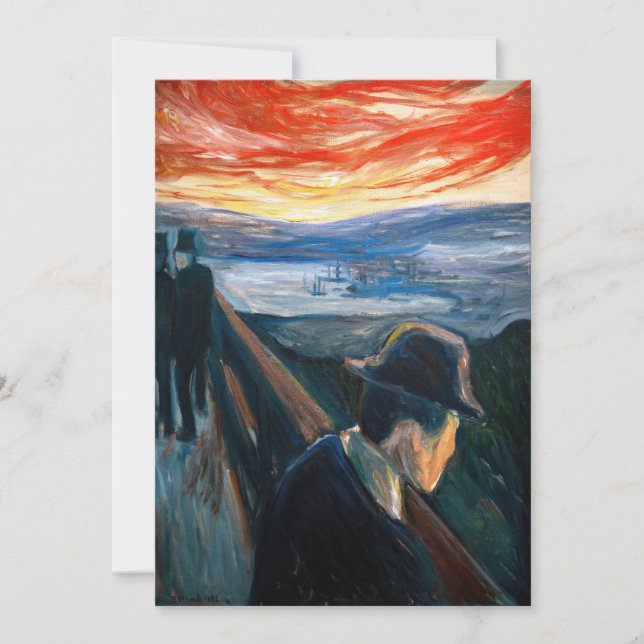 Edvard Munch - Sick Mood at Sunset, Despair 1892 Einladung (Vorderseite)