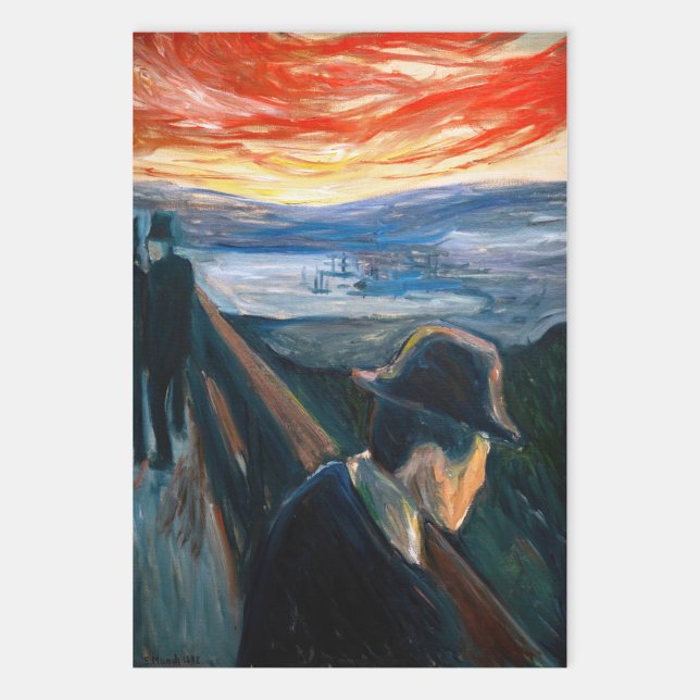 Edvard Munch - Sick Mood at Sunset, Despair 1892 Geschenkpapier Set (Von Creator hochgeladen)