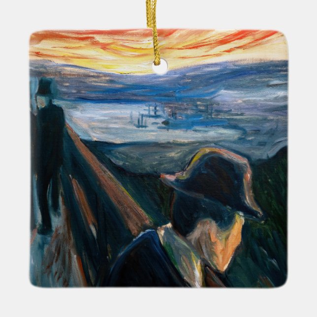 Edvard Munch - Sick Mood at Sunset, Despair 1892 Keramikornament (Vorderseite)
