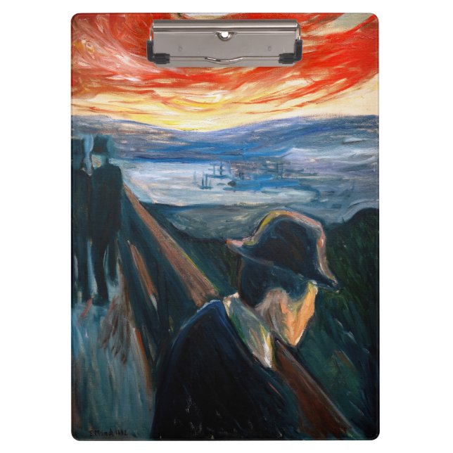Edvard Munch - Sick Mood at Sunset, Despair 1892 Klemmbrett (Vorderseite)