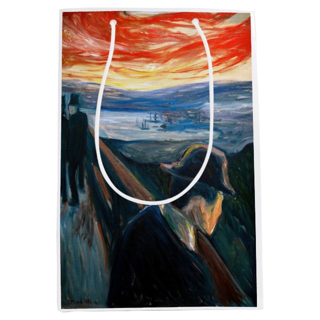 Edvard Munch - Sick Mood at Sunset, Despair 1892 Mittlere Geschenktüte (Vorderseite)