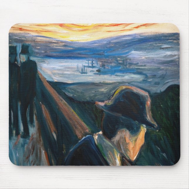 Edvard Munch - Sick Mood at Sunset, Despair 1892 Mousepad (Vorne)