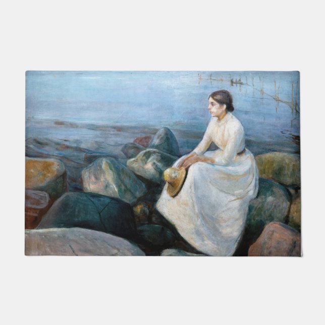 Edvard Munch - Sommernacht, Inger am Strand Fußmatte (Vorderseite)