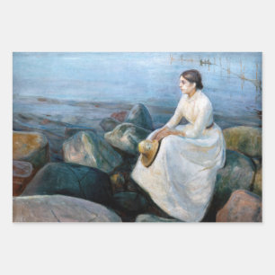Edvard Munch - Sommernacht, Inger am Strand Geschenkpapier Set