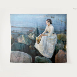 Edvard Munch - Sommernacht, Inger am Strand Wandteppich