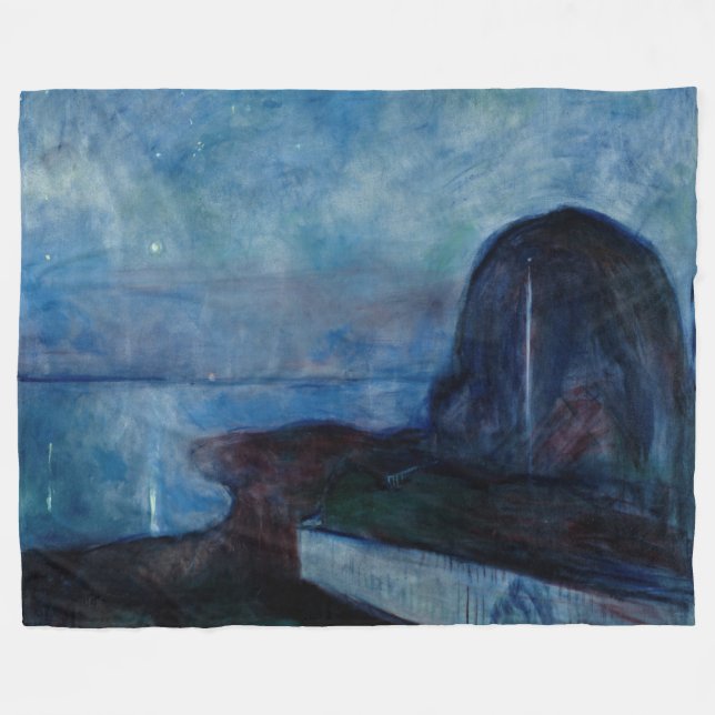 Edvard Munch - Starry Night 1893 Fleecedecke (Vorderseite (Horizontal))
