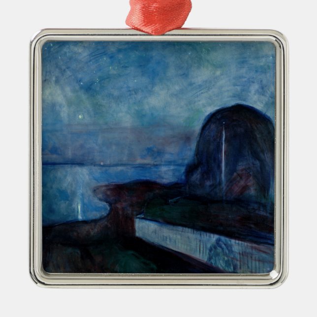 Edvard Munch - Starry Night 1893 Ornament Aus Metall (Vorne)