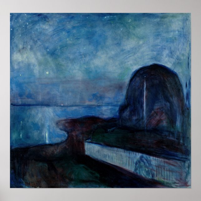Edvard Munch - Starry Night 1893 Poster (Vorne)