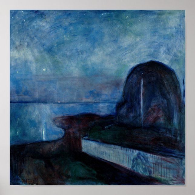 Edvard Munch - Starry Night 1893 Poster (Vorne)