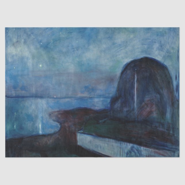Edvard Munch - Starry Night 1893 Seidenpapier (Vorderseite)