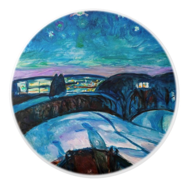 Edvard Munch - Starry Night 1922 Keramikknauf (Vorderseite)