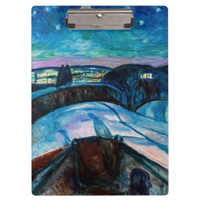 Edvard Munch - Starry Night 1922 Klemmbrett (Vorderseite)