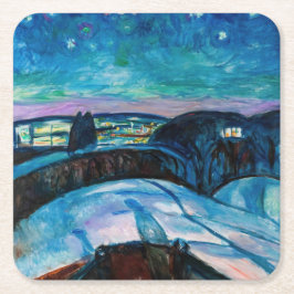 Edvard Munch - Starry Night 1922 Rechteckiger Pappuntersetzer