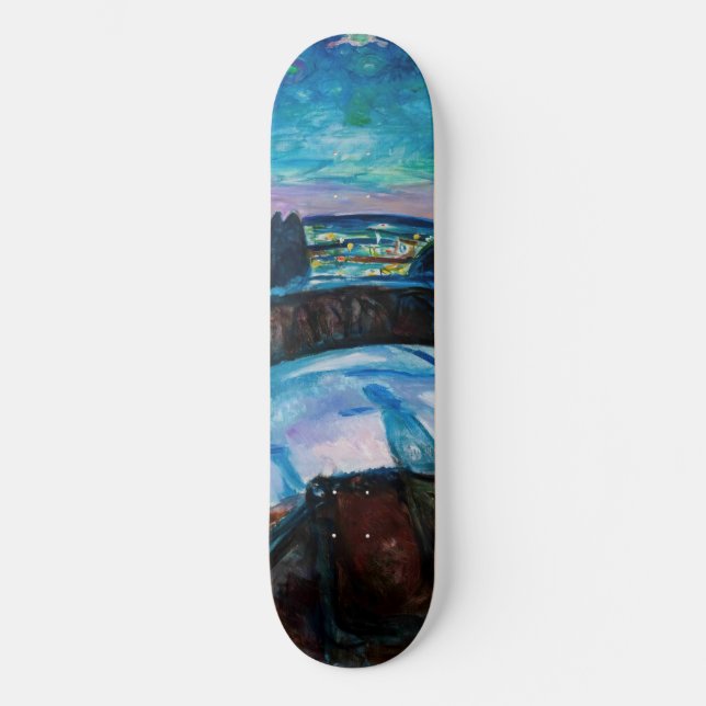 Edvard Munch - Starry Night 1922 Skateboard (Vorderseite)