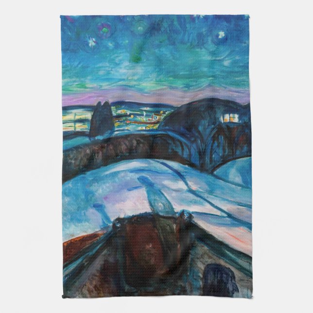 Edvard Munch - Sternennacht 1922 Geschirrtuch (Vertikal)