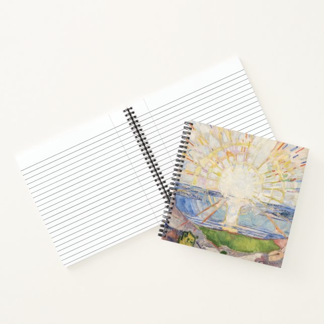 Edvard Munch Sunrise Art Nouveau Expressionismus Notizbuch (Innenseite)