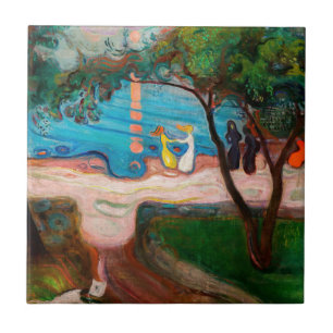 Edvard Munch - Tanz am Strand Fliese