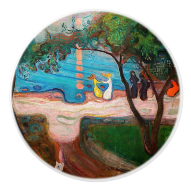 Edvard Munch - Tanz am Strand Keramikknauf (Vorderseite)