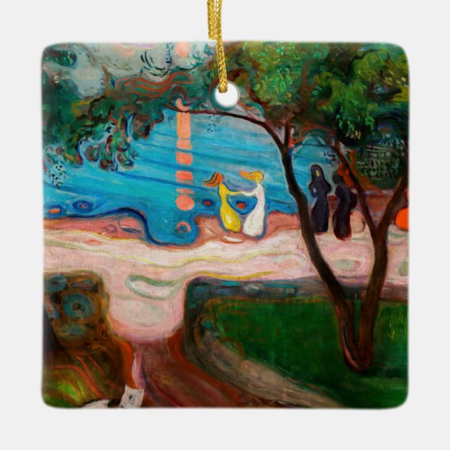 Edvard Munch - Tanz am Strand Keramikornament (Vorderseite)