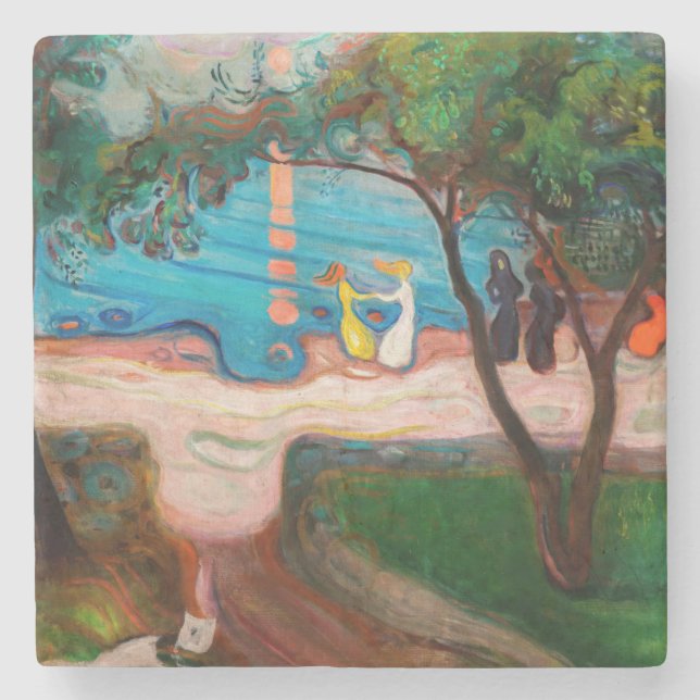 Edvard Munch - Tanz am Strand Steinuntersetzer (Vorderseite)