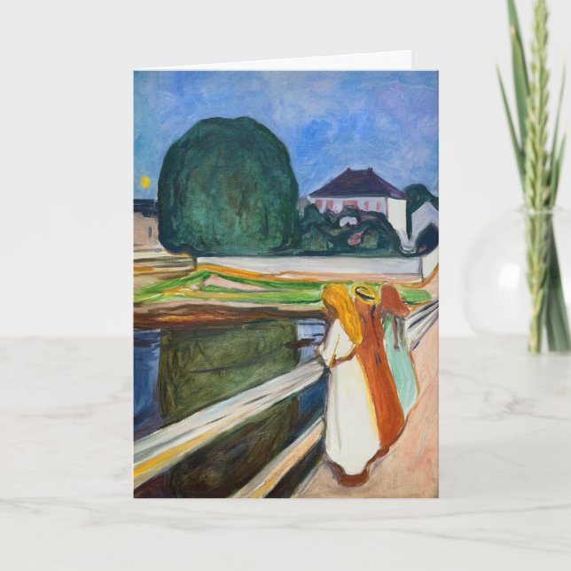 Edvard Munch - The Girls on Bridge Karte (Vorderseite)
