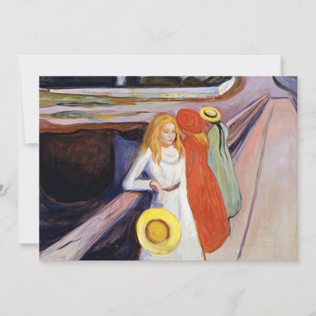 Edvard Munch - The Girls on the Bridge 1901 Dankeskarte (Vorderseite)
