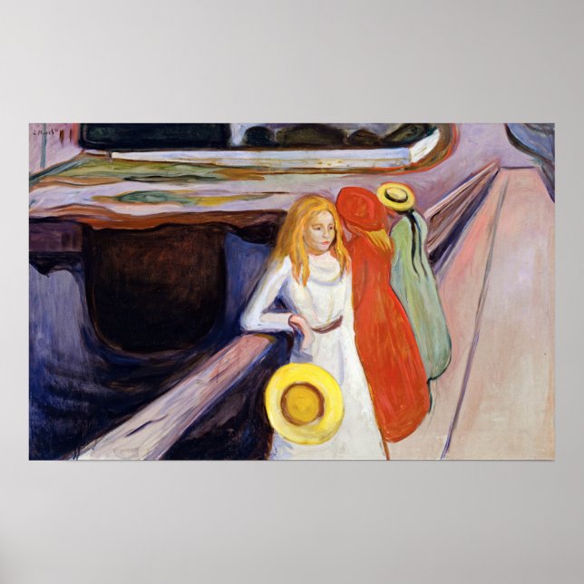 Edvard Munch - The Girls on the Bridge 1901 Poster (Vorne)
