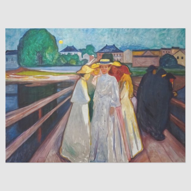 Edvard Munch - The Girls on the Bridge 1903 Seidenpapier (Vorderseite)