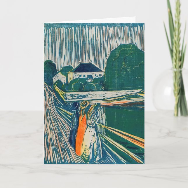 Edvard Munch - The Girls on the Bridge, Lithograph Karte (Vorderseite)