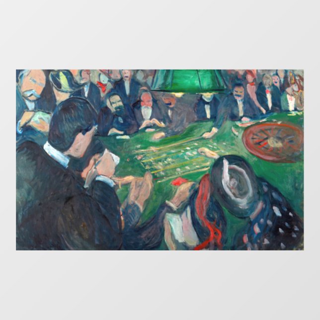 Edvard Munch - The Roulette Table in Monte Carlo Fensteraufkleber (Blatt)