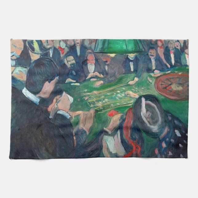 Edvard Munch - The Roulette Table in Monte Carlo Geschirrtuch (Horizontal)