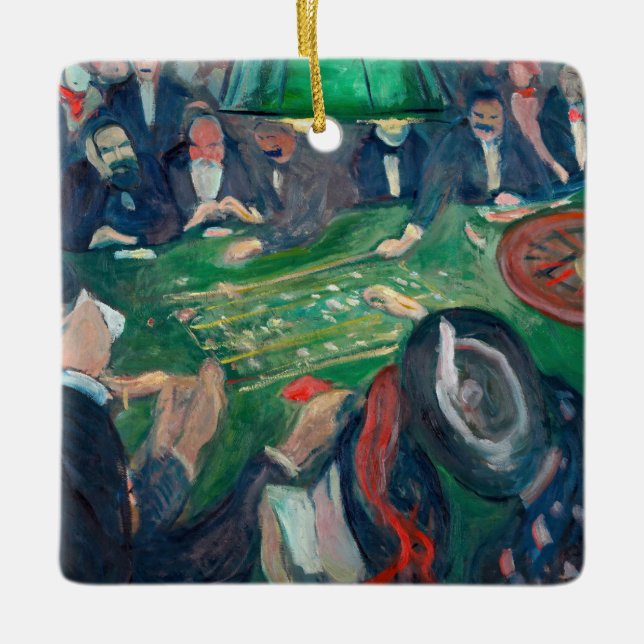 Edvard Munch - The Roulette Table in Monte Carlo Keramikornament (Vorderseite)