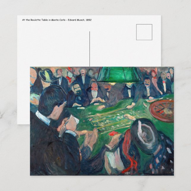Edvard Munch - The Roulette Table in Monte Carlo Postkarte (Vorne/Hinten)