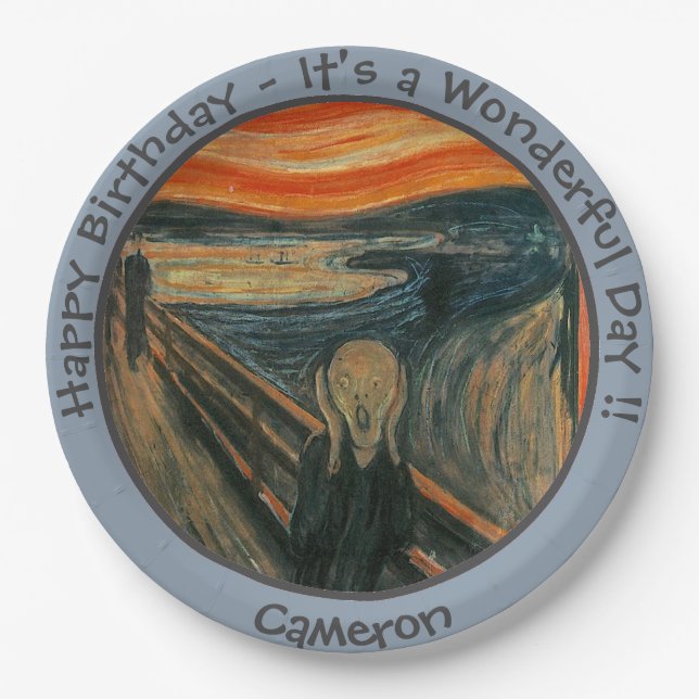 Edvard Munch The Scream Partyartikel-Kollektion Pappteller (Vorderseite)
