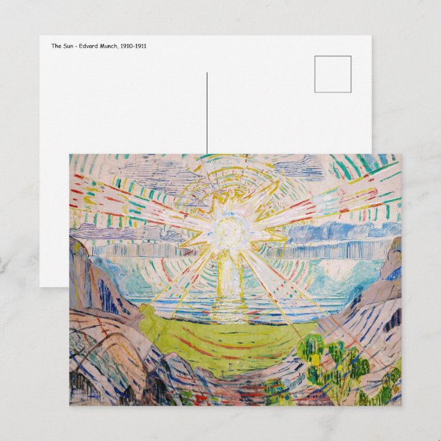 Edvard Munch - The Sun 1910 Postkarte (Vorne/Hinten)