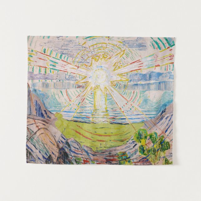 Edvard Munch - The Sun 1910 Wandteppich (Vorderseite (Horizontal))
