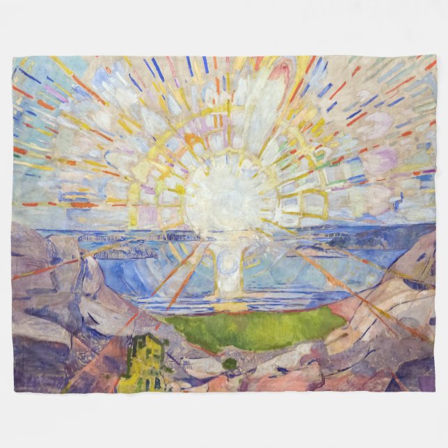 Edvard Munch - The Sun 1911 Fleecedecke (Vorderseite (Horizontal))