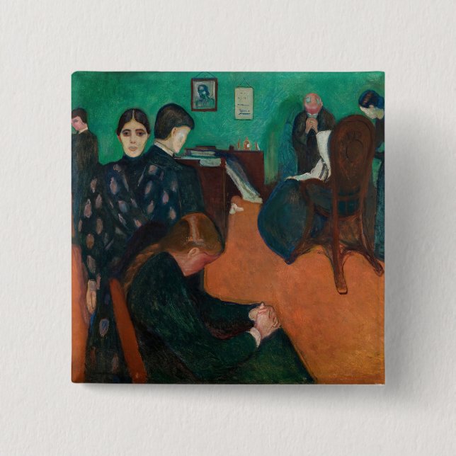 Edvard Munch - Tod im Krankenzimmer v1 Button (Vorderseite)