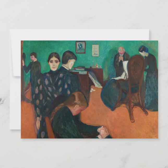 Edvard Munch - Tod im Sickroom v1 Dankeskarte (Vorderseite)