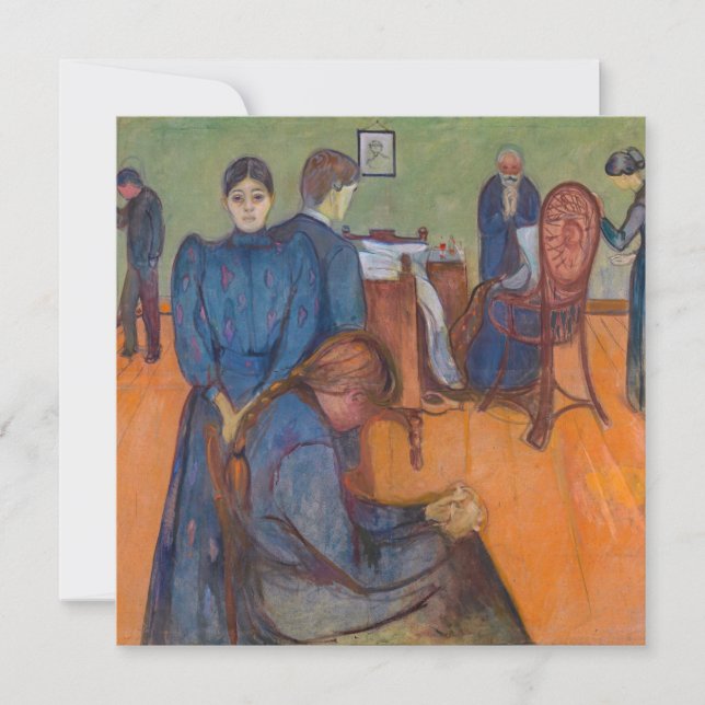 Edvard Munch - Tod im Sickroom v2 Einladung (Vorderseite)