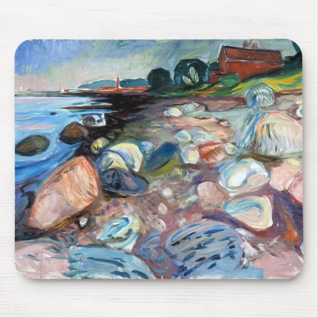 Edvard Munch Ufer mit rotem Haus Mousepad (Vorne)
