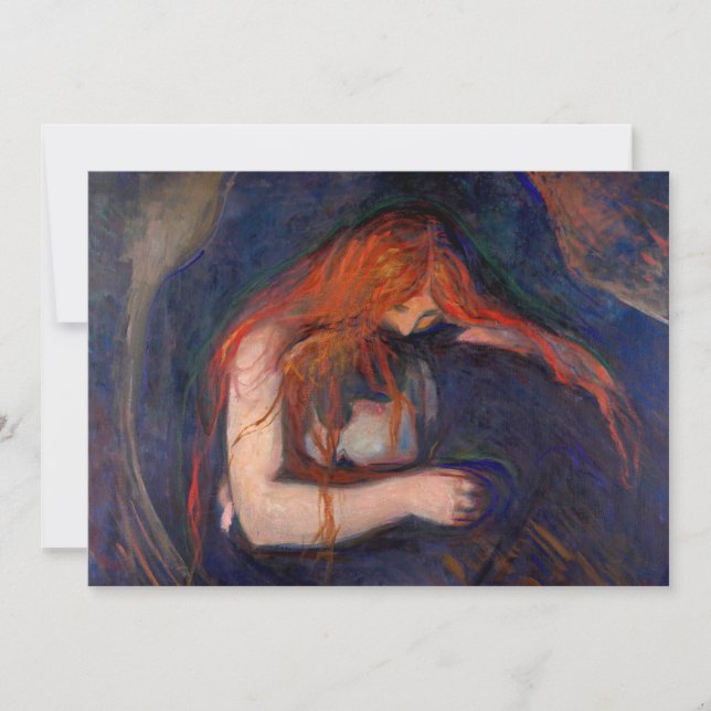 Edvard Munch - Vampire / Liebe und Schmerz Dankeskarte (Vorderseite)